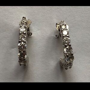 Sparkling Silver Crystal Hoop Earrings